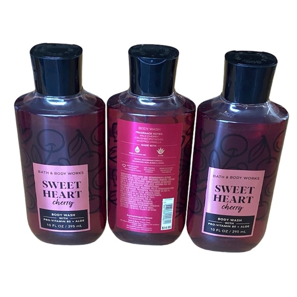 3 SWEET HEART CHERRY BODY WASH / SHOWER GEL Bath & Body Works New - Picture 2 of 2